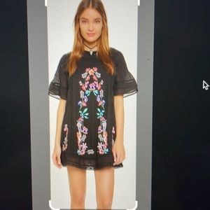 Free People Perfectly Victorian Embroidered Mini Dress